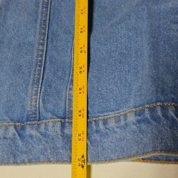 Hudson Trucker Jean Jacket Blue Denim Womens L XL Medium Wash New $215 Classic - Picture 14 of 14